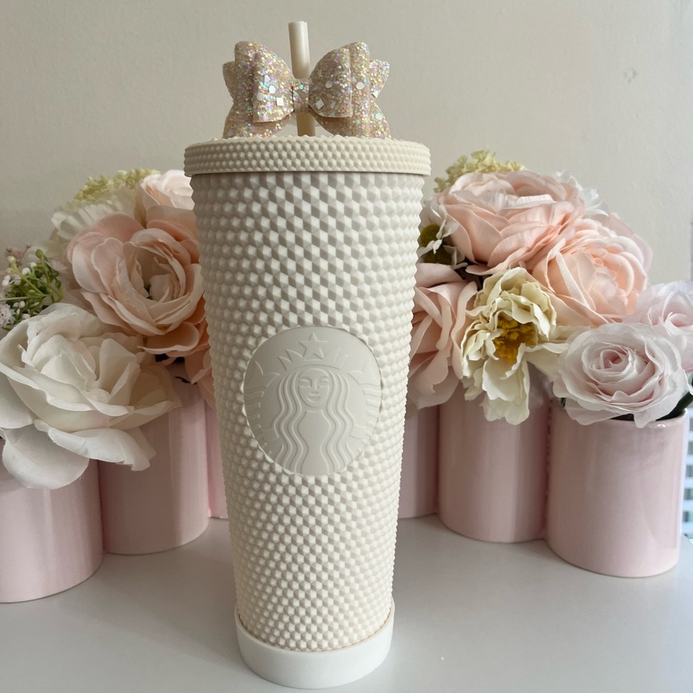 Starbucks cream studded tumbler soft matte